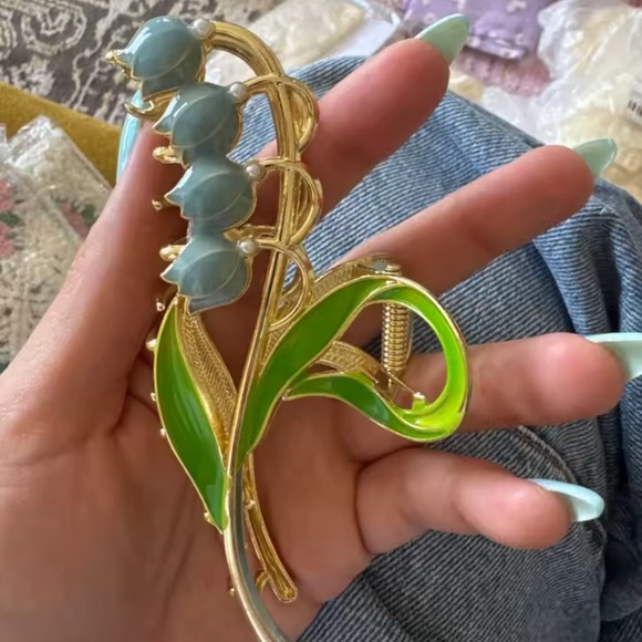 Vintage Garden Blue Lily of the Valley Elegance Hair Clip main image 7